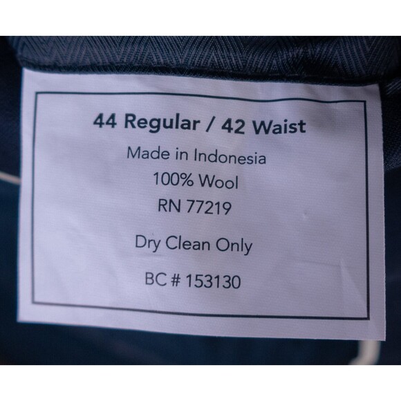 Joseph & Feiss 100% Wool Blue Solid Blazer Sport Coat Jacket Size 44r 2-Button - Picture 11 of 13